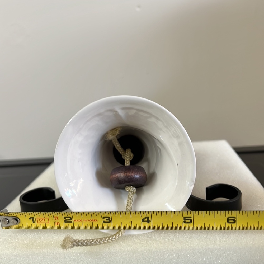 Cast Iron And Ceramic Farmhouse Dinner Bell Knocker - Picture 5 of 10